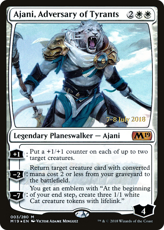 Ajani, Adversary of Tyrants (PRE-003) - Core Set 2019 Promos Foil