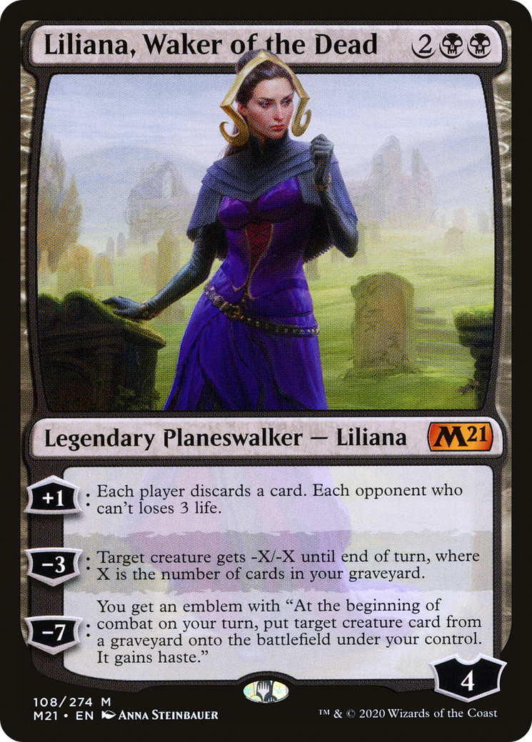 Liliana, Waker of the Dead (M21-108) - Core Set 2021 Foil