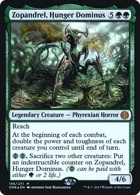 Zopandrel, Hunger Dominus (PONE-195S) - Phyrexia: All Will Be One Promos Foil