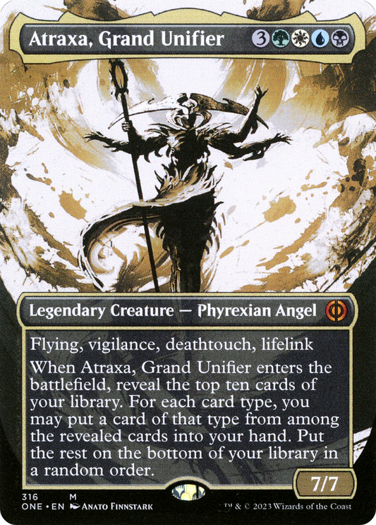 Atraxa, Grand Unifier (Showcase) (ONE-316) - Phyrexia: All Will Be One: (Showcase) (Borderless)