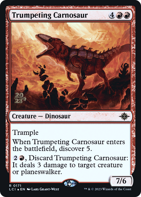 Trumpeting Carnosaur (PLCI-171S) - The Lost Caverns of Ixalan Promos Foil