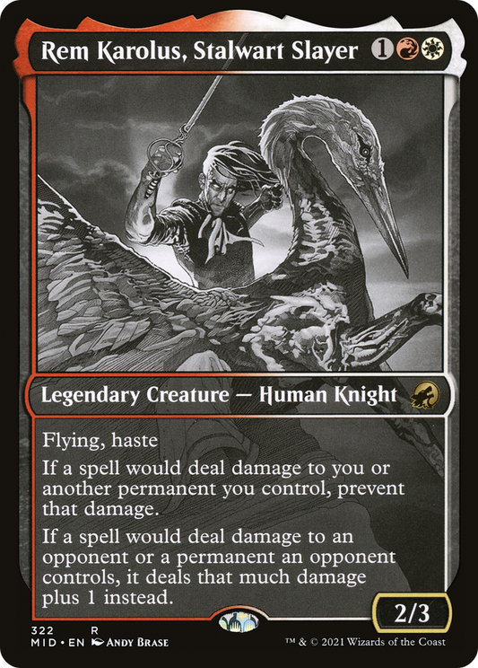 Rem Karolus, Stalwart Slayer (MID-322) - Innistrad: Midnight Hunt: (Showcase)