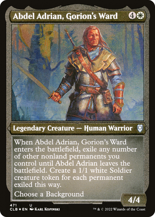 Abdel Adrian, Gorion's Ward (CLB-471) - Commander Legends: Battle for Baldur's Gate Etched Foil