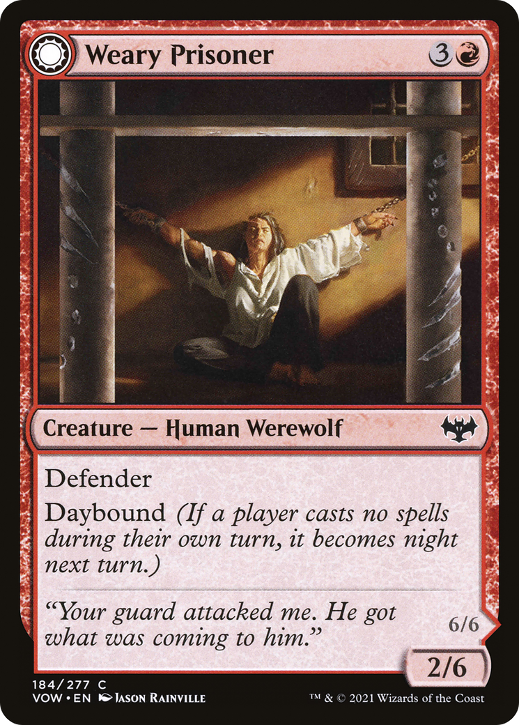 Weary Prisoner // Wrathful Jailbreaker (VOW-184) - Innistrad: Crimson Vow: (Double Faced Transform)