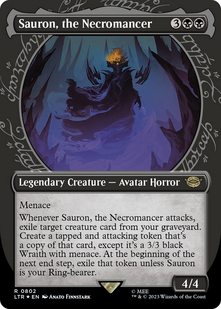 Sauron, the Necromancer (LTR-802) - The Lord of the Rings: Tales of Middle-earth: (Showcase) (Borderless) Foil