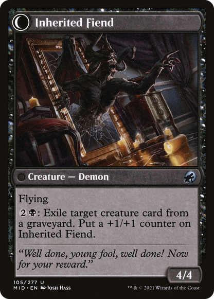 Heirloom Mirror // Inherited Fiend (MID-105) - Innistrad: Midnight Hunt: (Double Faced Transform) Foil