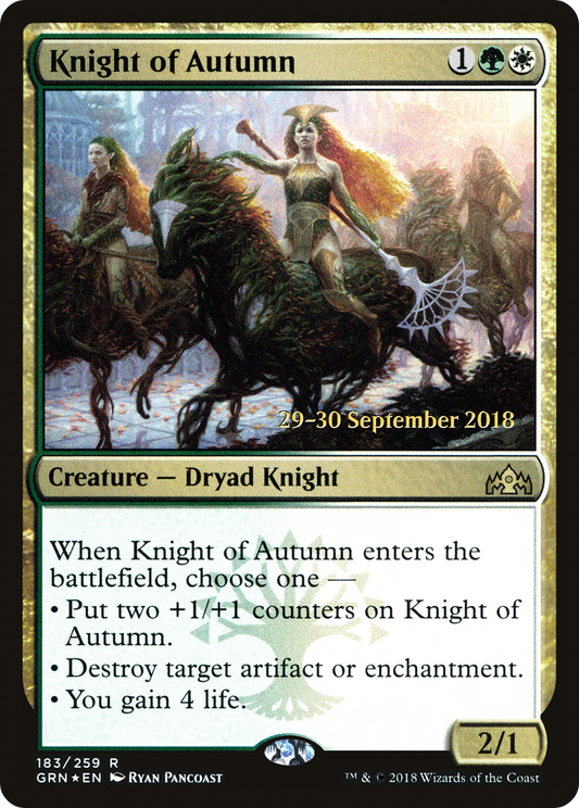 Knight of Autumn (PGRN-183S) - Guilds of Ravnica Promos Foil