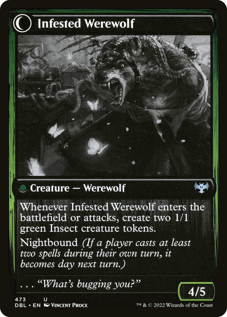 Infestation Expert // Infested Werewolf (DBL-473) - Innistrad: Double Feature: (Double Faced Transform) Foil