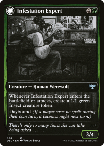 Infestation Expert // Infested Werewolf (DBL-473) - Innistrad: Double Feature: (Double Faced Transform) Foil