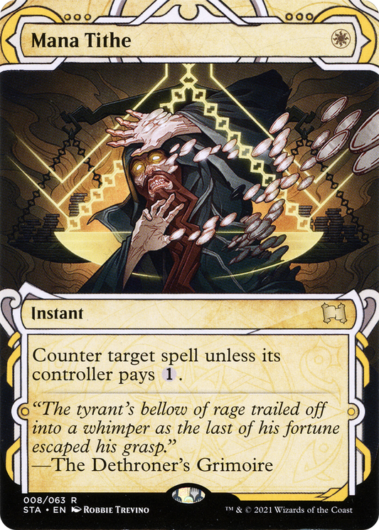 Mana Tithe (STA-008) - Strixhaven Mystical Archive: (Showcase) (Borderless) Foil