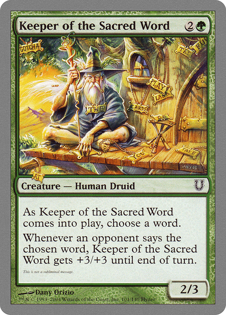 Keeper of the Sacred Word (UNH-101) - Unhinged