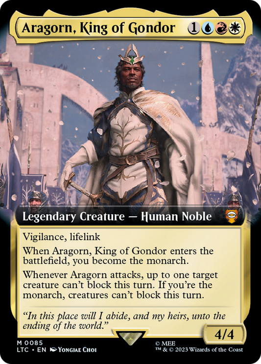 Aragorn, King of Gondor (Extended Art) (LTC-085) - Tales of Middle-earth Commander: (Extended Art) Foil