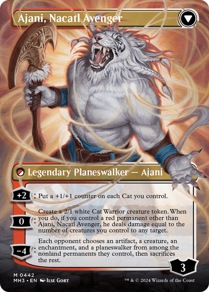 Ajani, Nacatl Pariah // Ajani, Nacatl Avenger (MH3-442) - Modern Horizons 3 (Borderless) Foil