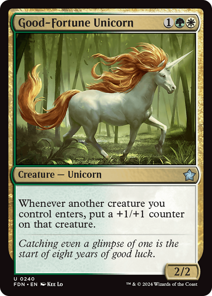 Good-Fortune Unicorn (FDN-240) - Foundations Foil