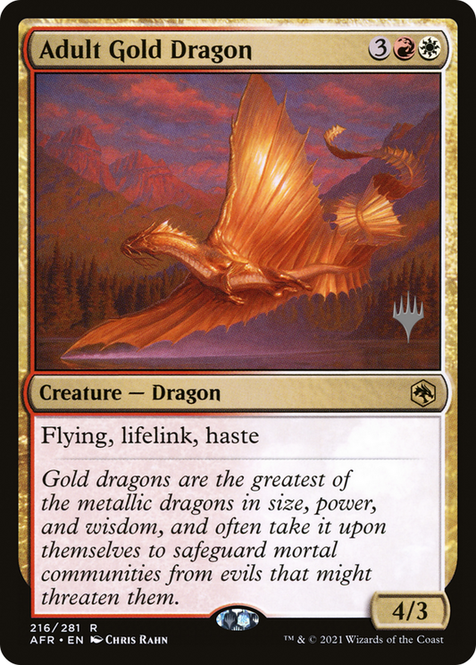 Adult Gold Dragon (PPAFR-216P) - Adventures in the Forgotten Realms Promos (Promo Pack) Foil