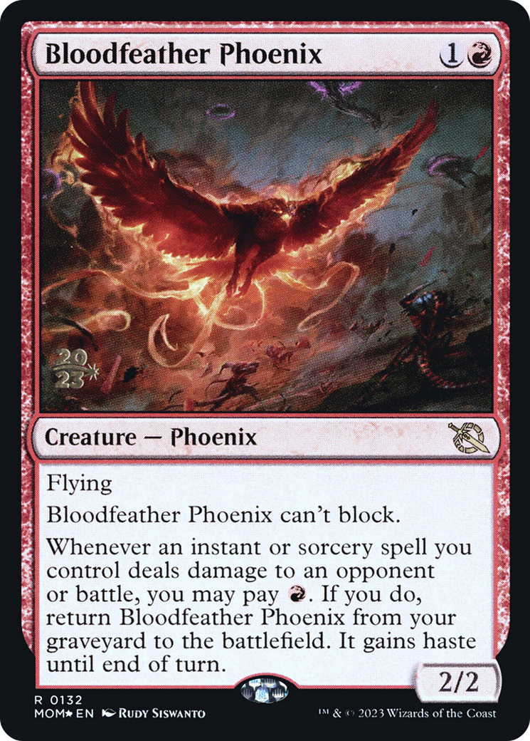 Bloodfeather Phoenix (PRE-132S) - March of the Machine Promos (Prerelease) Foil