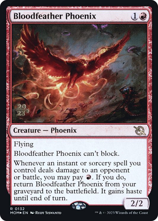 Bloodfeather Phoenix (PRE-132S) - March of the Machine Promos (Prerelease) Foil