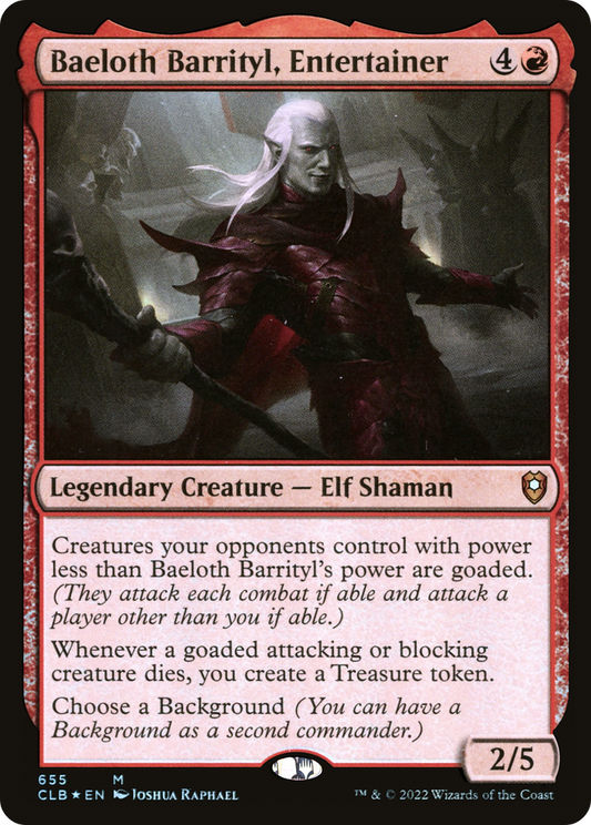 Baeloth Barrityl, Entertainer (CLB-655) - Commander Legends: Battle for Baldur's Gate Foil