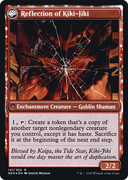 Fable of the Mirror-Breaker // Reflection of Kiki-Jiki (PNEO-141S) - Kamigawa: Neon Dynasty Promos: (fandfc) Foil