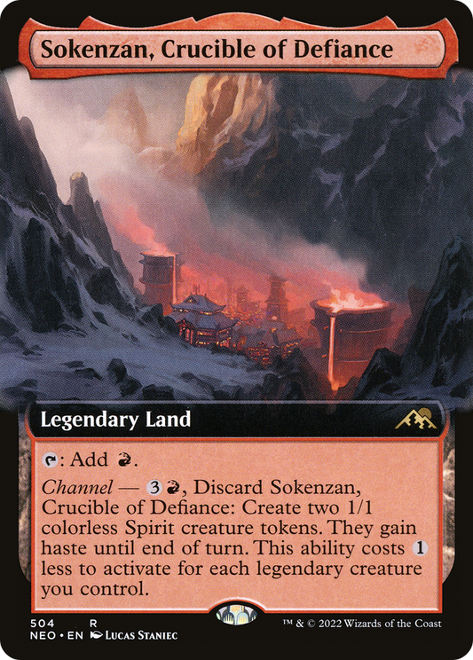 Sokenzan, Crucible of Defiance (NEO-504) - Kamigawa: Neon Dynasty: (Extended Art)