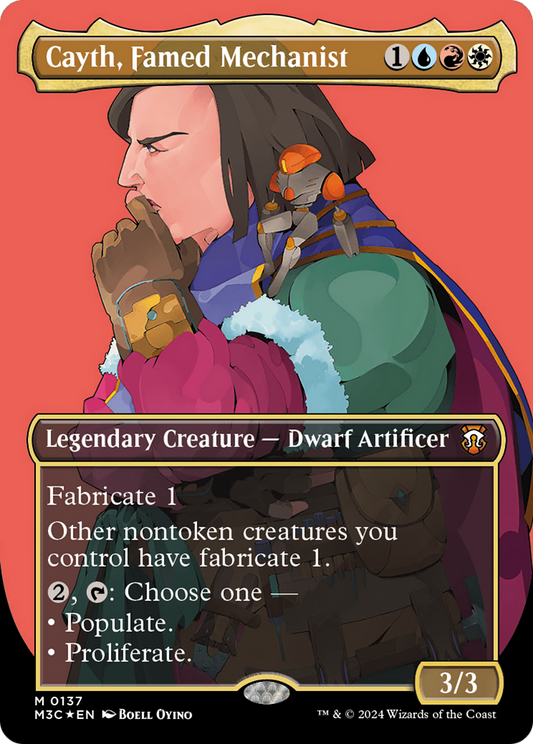 Cayth, Famed Mechanist (Borderless) (Ripple Foil) (M3C-137) - Modern Horizons 3 Commander (Borderless) Foil