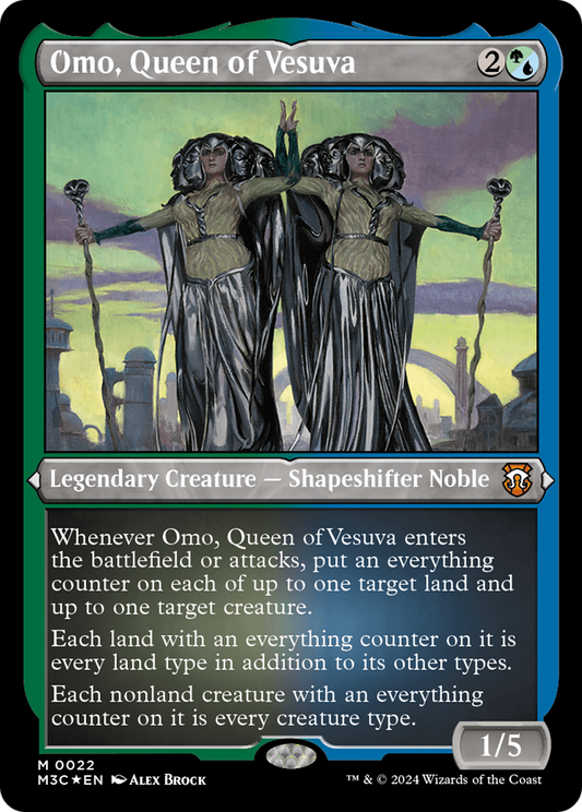 Omo, Queen of Vesuva (M3C-022) - Modern Horizons 3 Commander Etched Foil