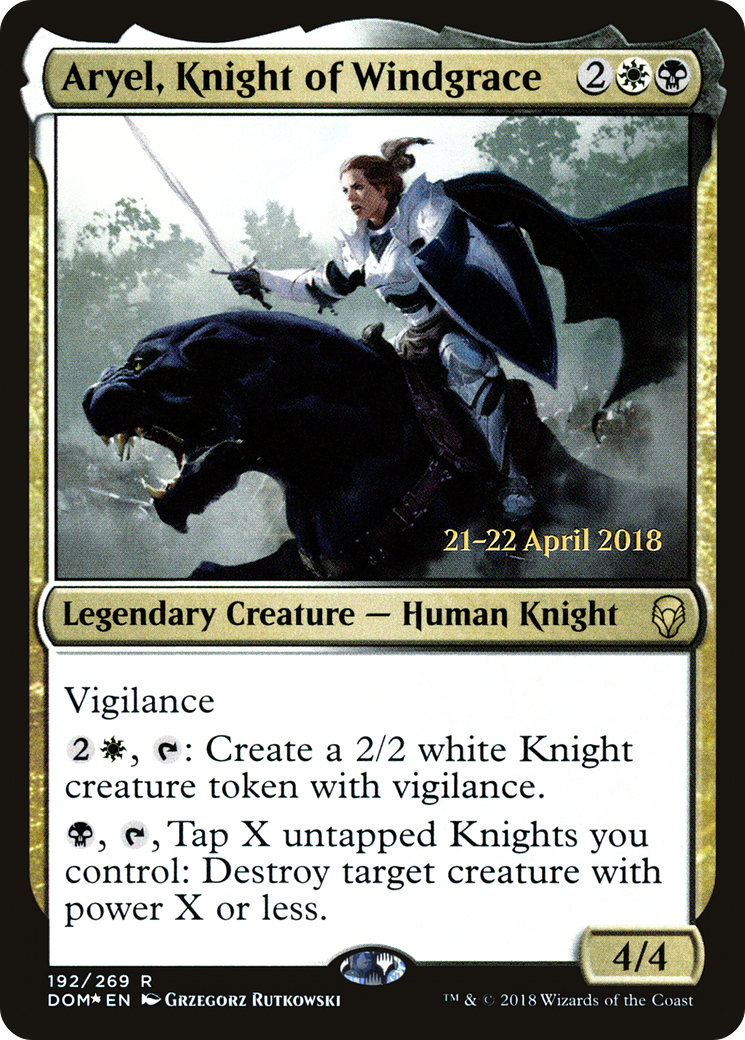 Aryel, Knight of Windgrace (PDOM-192S) - Dominaria Promos Foil