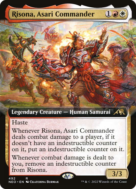 Risona, Asari Commander (Extended Art) (NEO-492) - Kamigawa: Neon Dynasty: (Extended Art) Foil