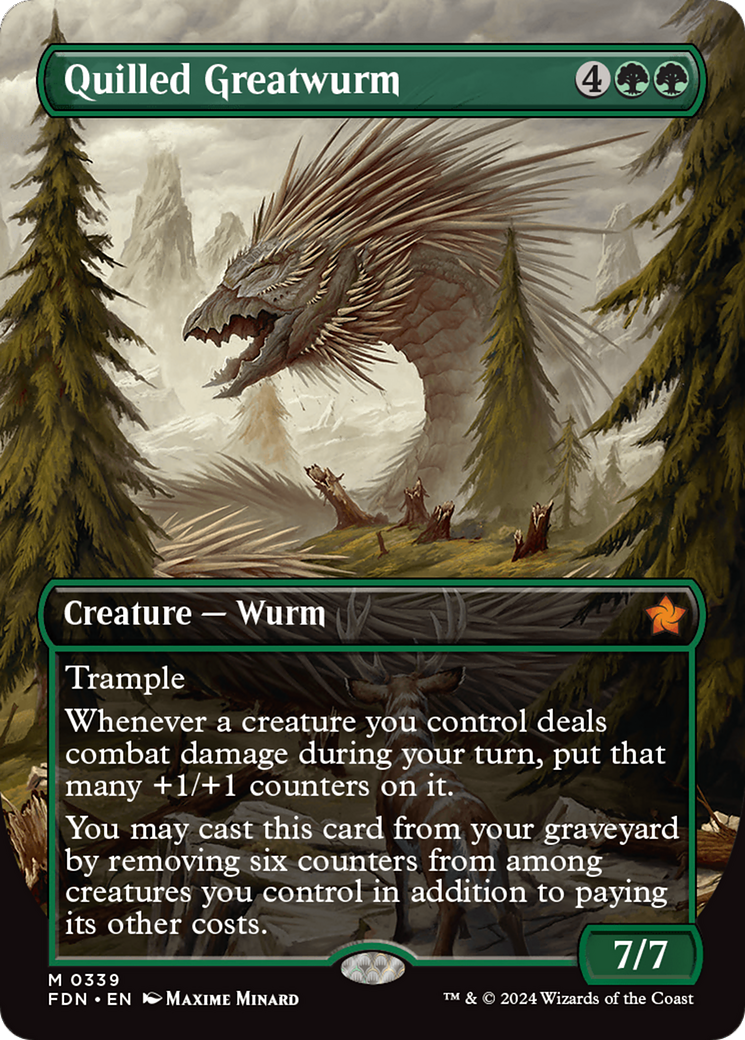 Quilled Greatwurm (Borderless)  (Borderless)(FDN-339) - Foundations Foil