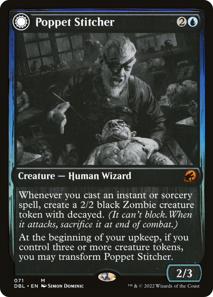 Poppet Stitcher // Poppet Factory (DBL-071) - Innistrad: Double Feature: (Double Faced Transform)