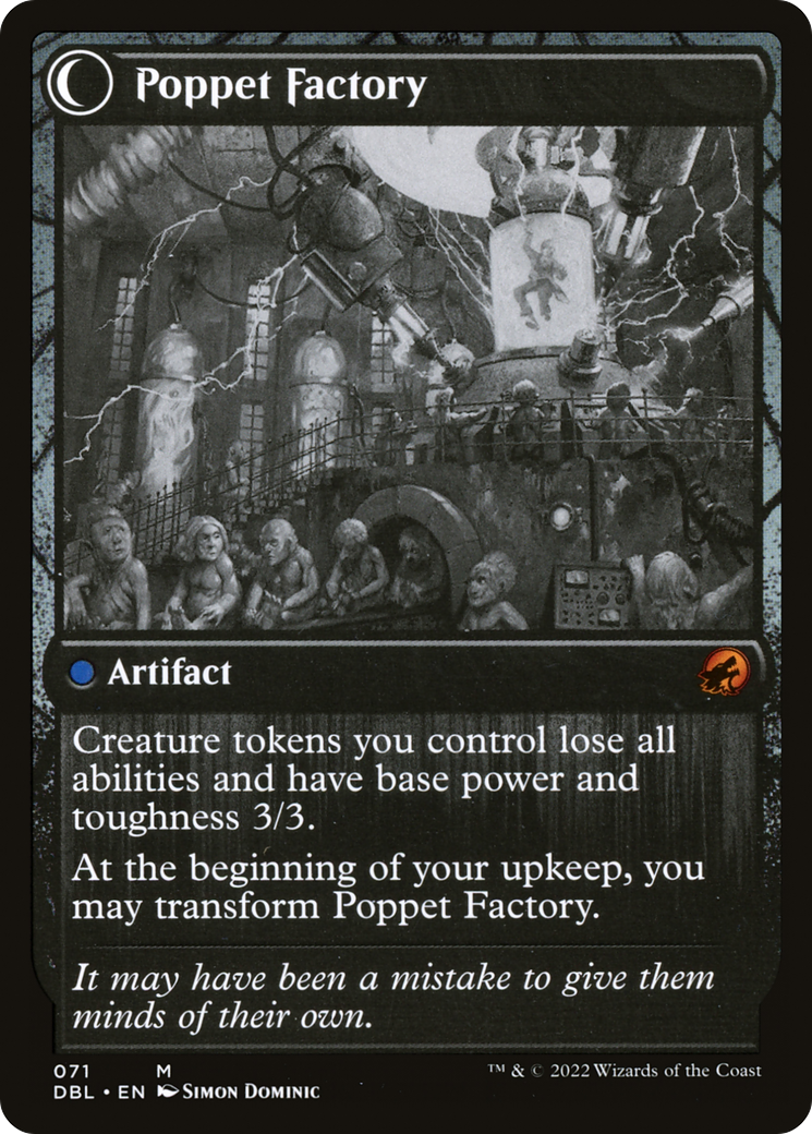 Poppet Stitcher // Poppet Factory (DBL-071) - Innistrad: Double Feature: (Double Faced Transform) Foil