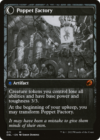 Poppet Stitcher // Poppet Factory (DBL-071) - Innistrad: Double Feature: (Double Faced Transform) Foil