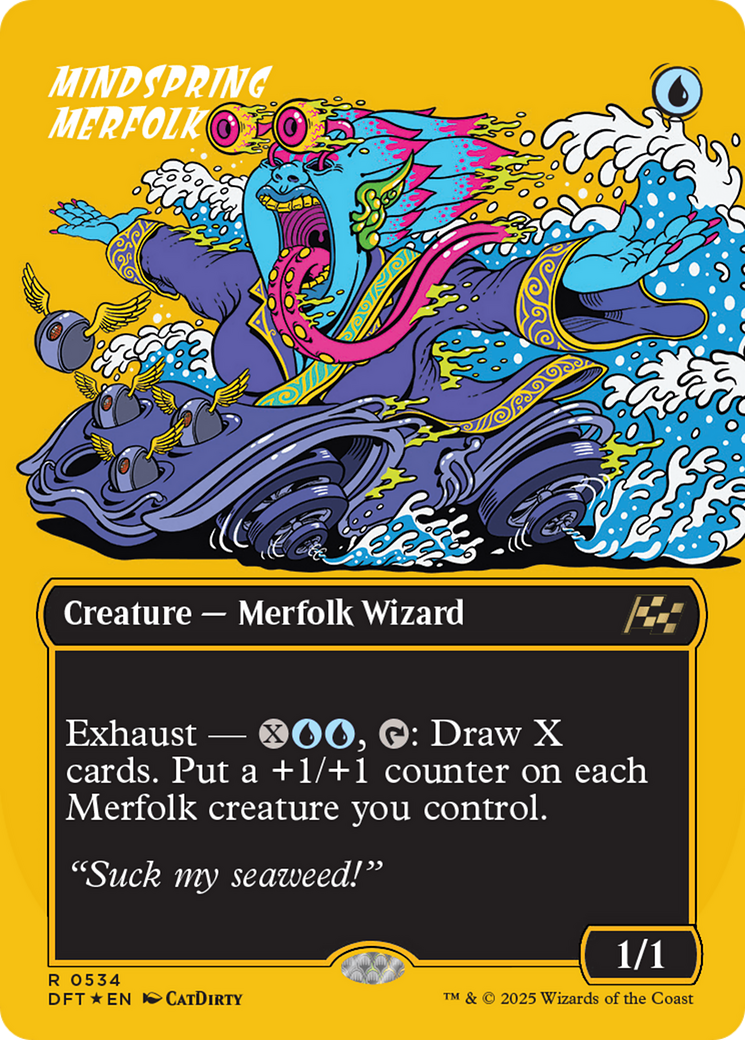 Mindspring Merfolk  (Borderless)(DFT-534) - Aetherdrift Foil