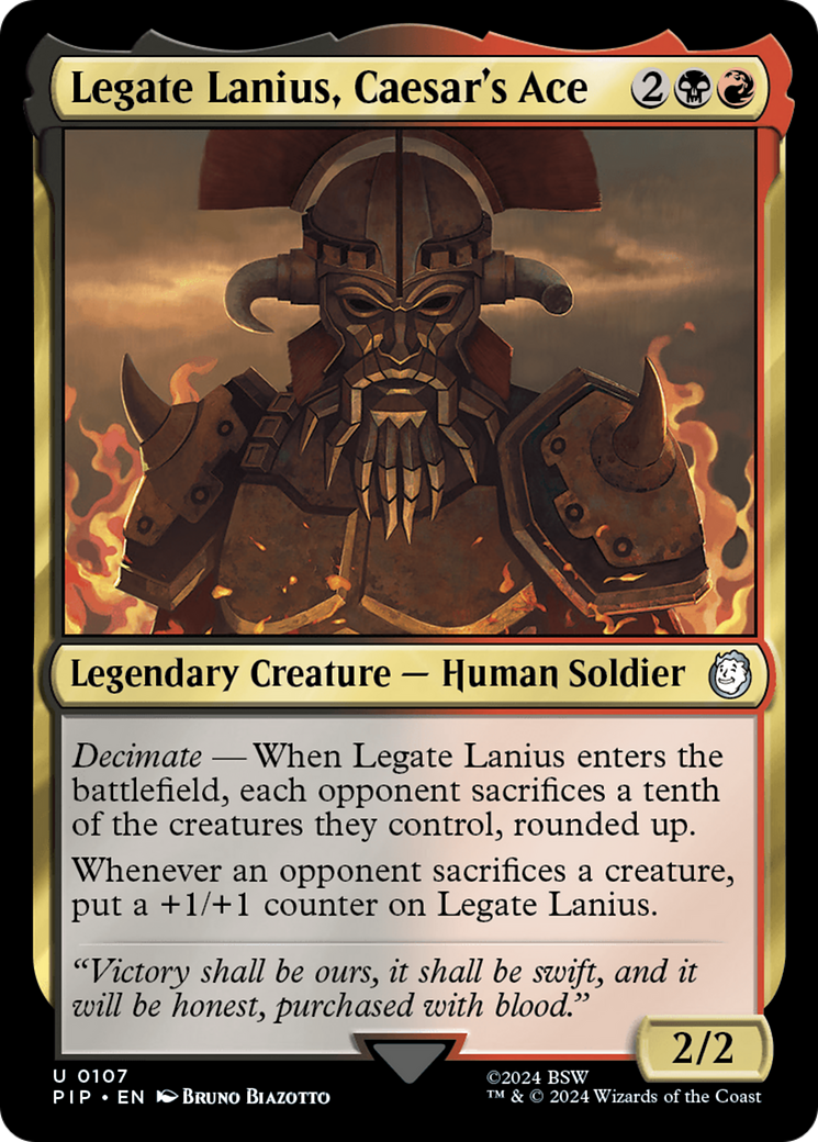 Legate Lanius, Caesar's Ace (PIP-107) - Fallout Foil