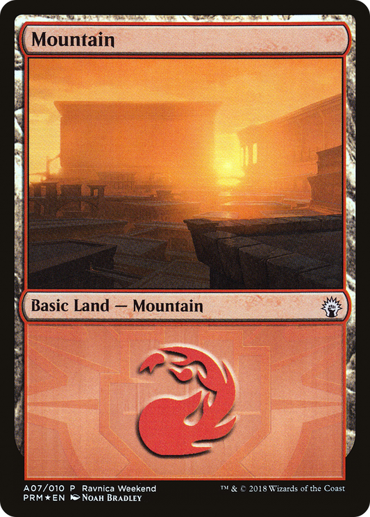 Mountain (PRWK-A07) - GRN Ravnica Weekend Foil