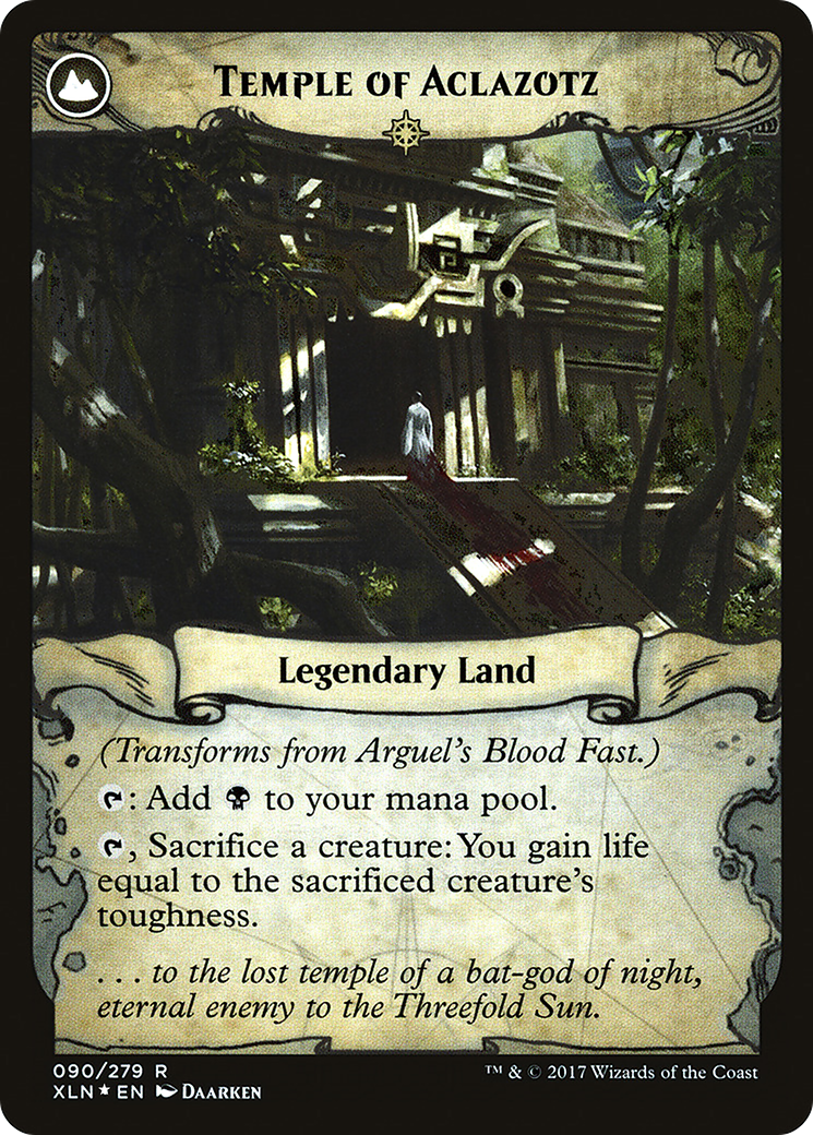 Arguel's Blood Fast // Temple of Aclazotz (PXLN-90S) - Ixalan Promos: (compasslanddfc) Foil