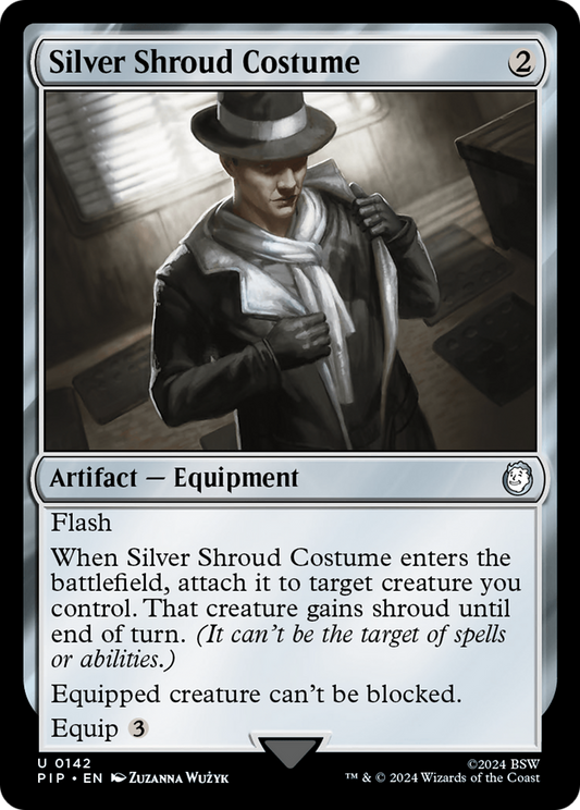 Silver Shroud Costume (PIP-142) - Fallout Foil