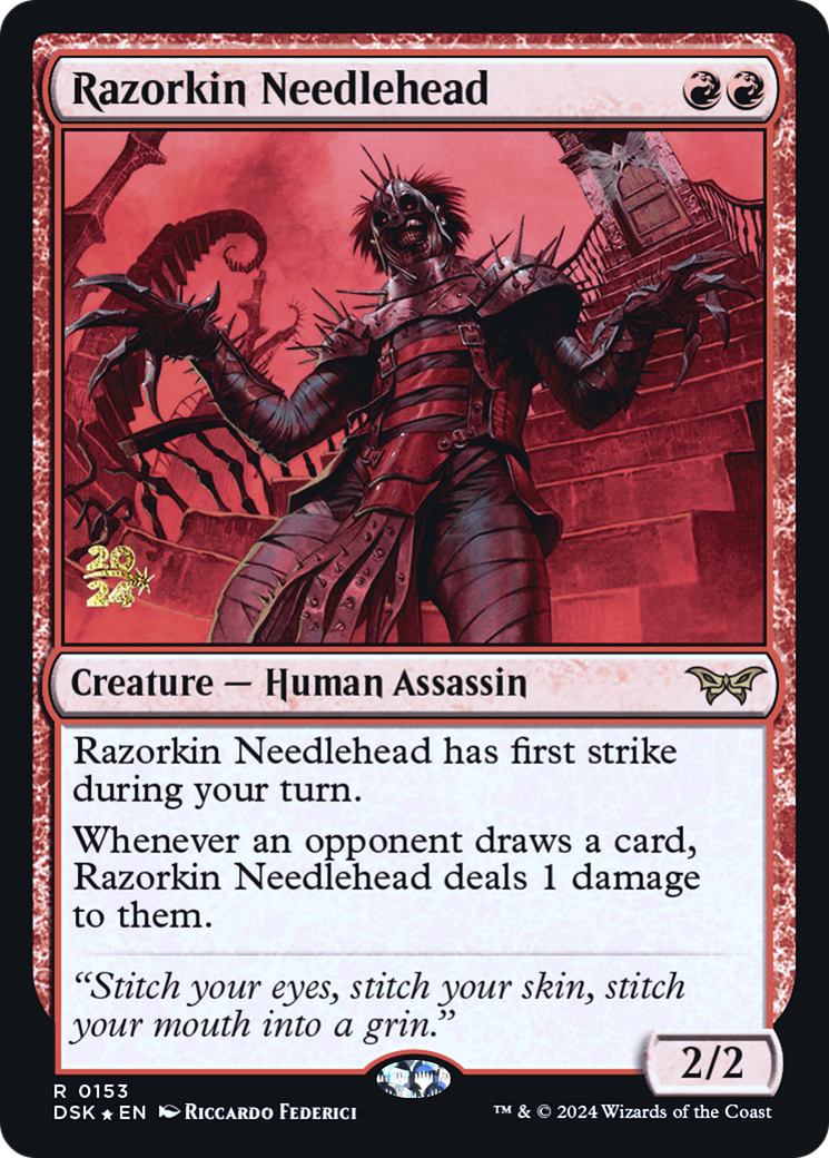 Razorkin Needlehead (PRE-153) - Duskmourn: House of Horror Promos (Prerelease) Foil