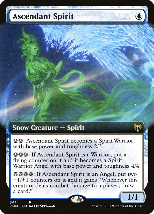 Ascendant Spirit  (KHM-341) - Kaldheim: (Extended Art, snow) Foil