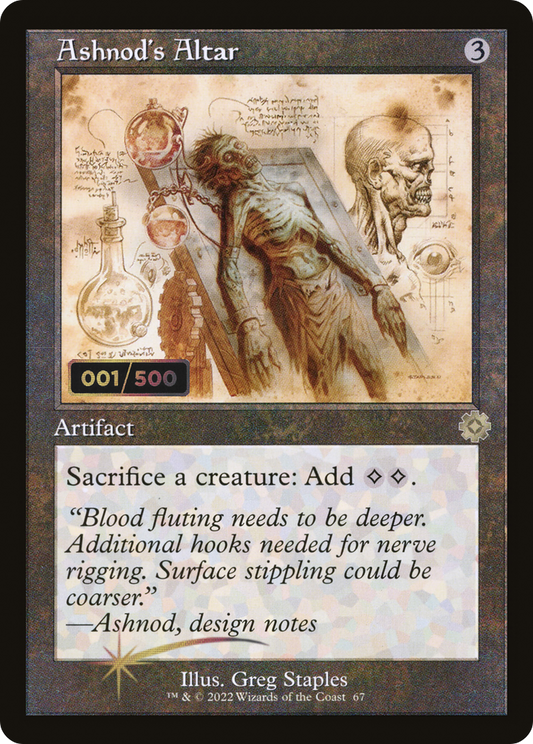 Ashnod's Altar (Schematic) (Serial Numbered) (BRR-67Z) - The Brothers' War Retro Artifacts Foil