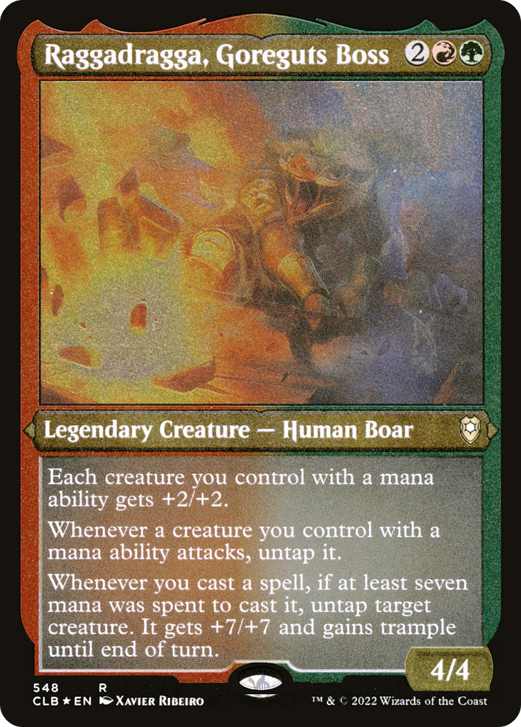 Raggadragga, Goreguts Boss (CLB-548) - Commander Legends: Battle for Baldur's Gate Etched Foil