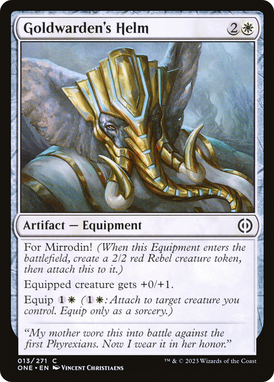 Goldwarden's Helm (ONE-013) - Phyrexia: All Will Be One Foil