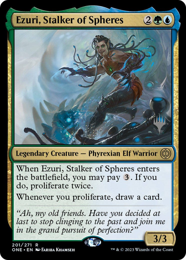 Ezuri, Stalker of Spheres (PONE-201P) - Phyrexia: All Will Be One Promos Foil