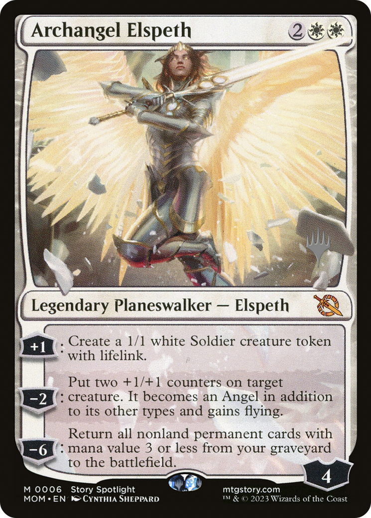 Archangel Elspeth (PMOM-06P) - March of the Machine Promos Foil