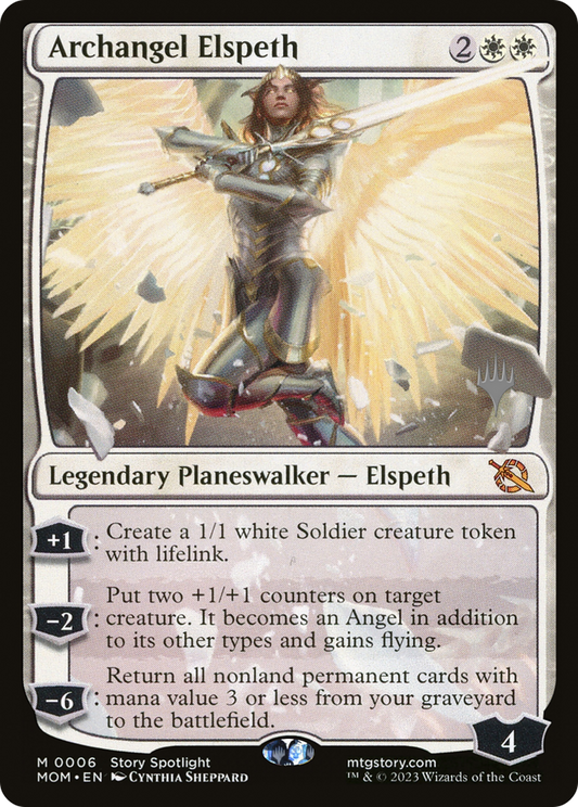 Archangel Elspeth (PMOM-06P) - March of the Machine Promos Foil