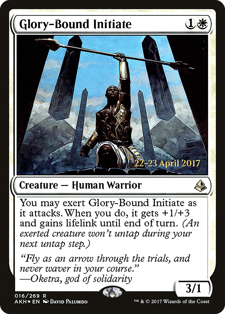 Glory-Bound Initiate (PRE-016) - Amonkhet Promos (Prerelease) Foil