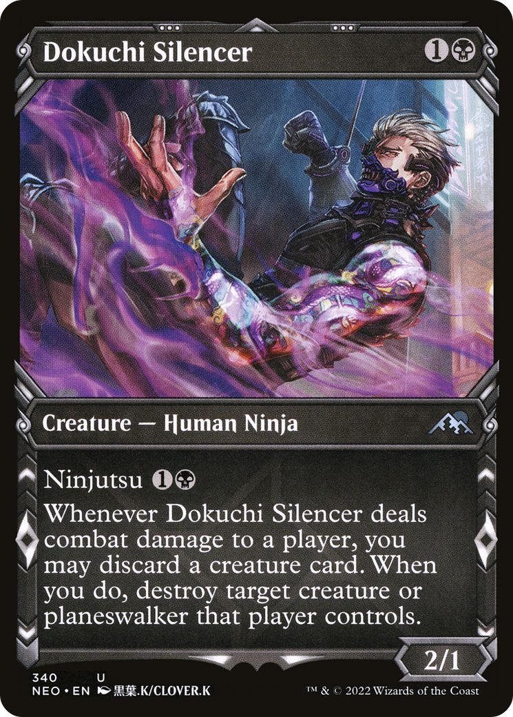 Dokuchi Silencer (NEO-340) - Kamigawa: Neon Dynasty: (Showcase) Foil