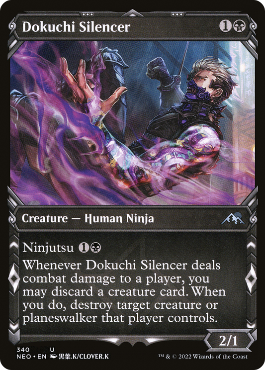 Dokuchi Silencer (NEO-340) - Kamigawa: Neon Dynasty: (Showcase) Foil