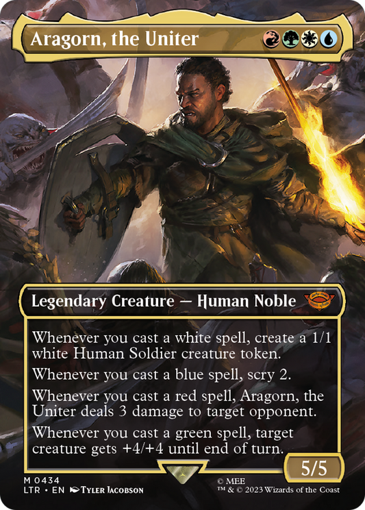 Aragorn, the Uniter (Borderless) (LTR-434) - The Lord of the Rings: Tales of Middle-earth (Borderless) Foil