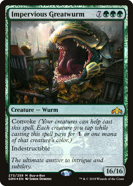 Impervious Greatwurm (GRN-273) - Guilds of Ravnica Foil